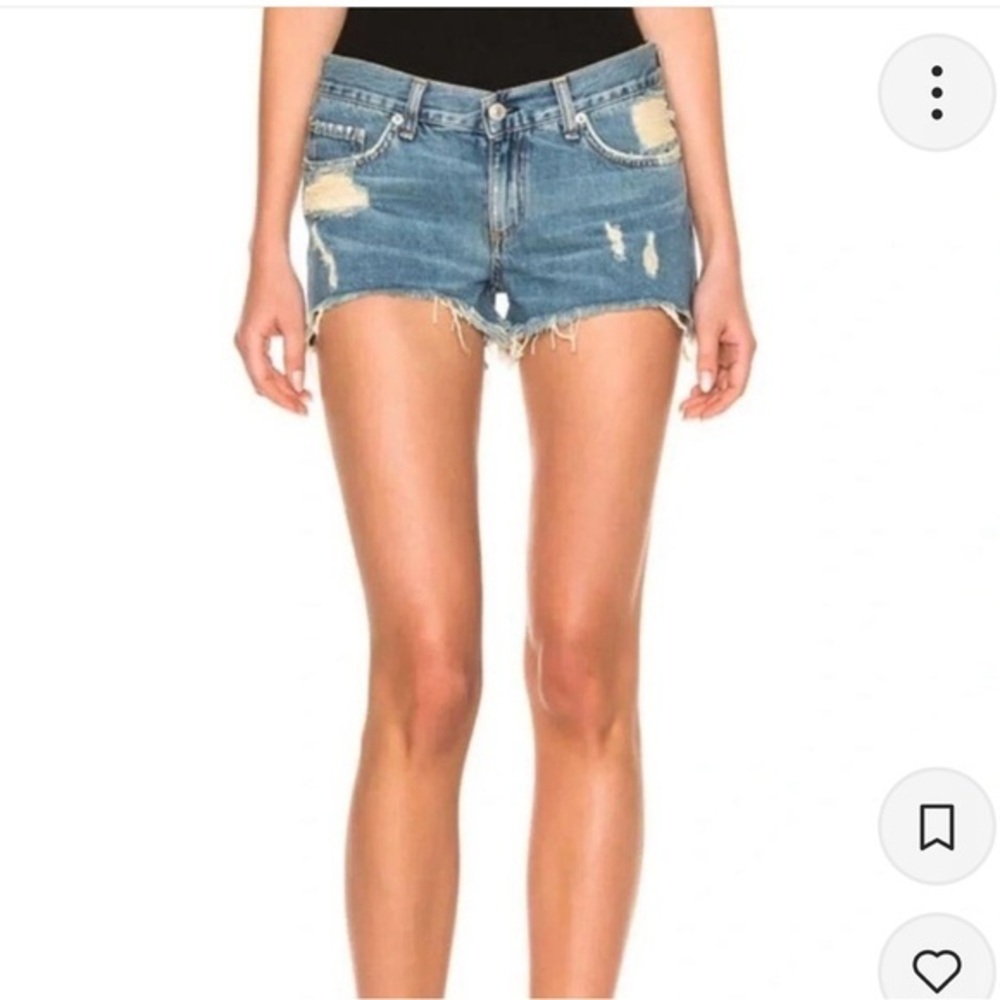 Distressed Blue Denim Shorts
